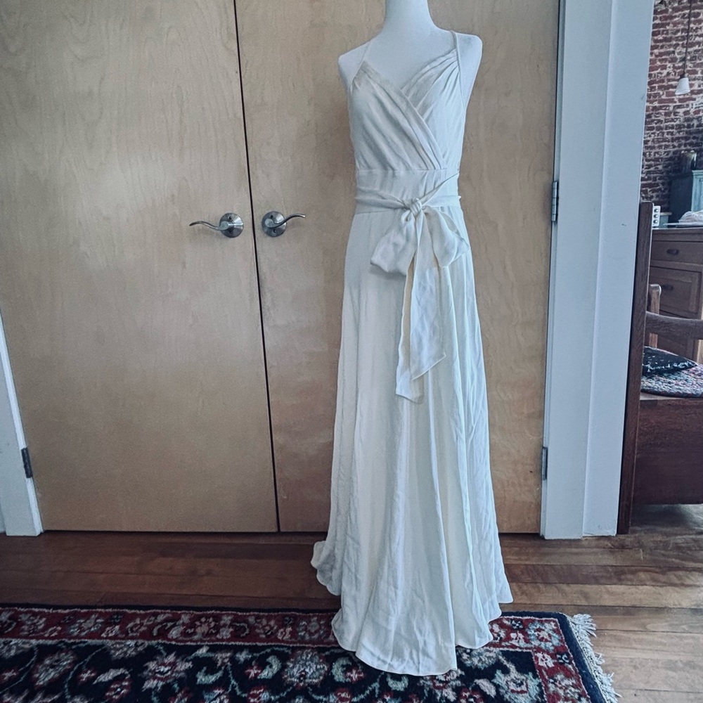 Silk lined J Crew wedding dress with small Train with Sash Properly stored EUC